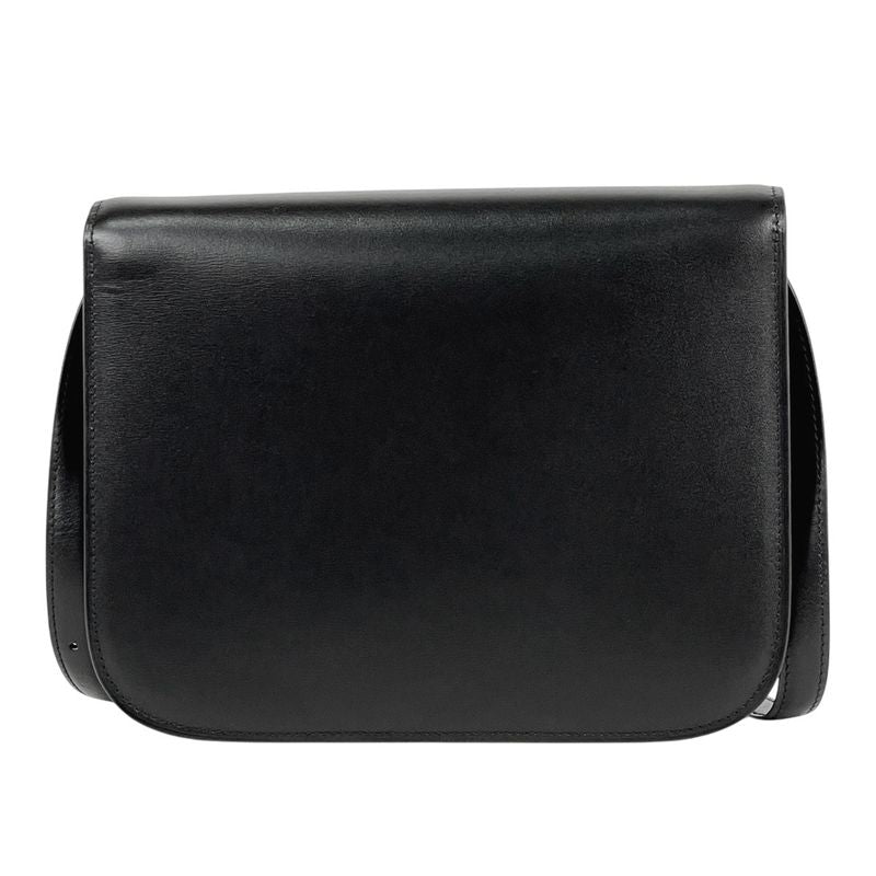 Celine Logo Shoulder Bag Classic Box Shoulder Bag Leather Black Women