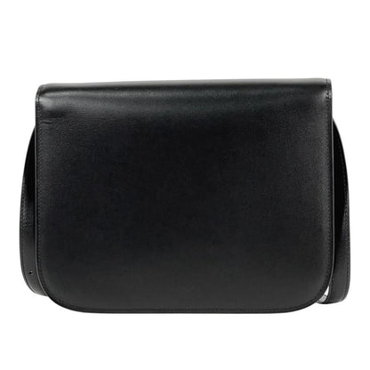 Celine Logo Shoulder Bag Classic Box Shoulder Bag Leather Black Women