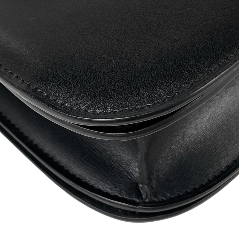 Celine Logo Shoulder Bag Classic Box Shoulder Bag Leather Black Women