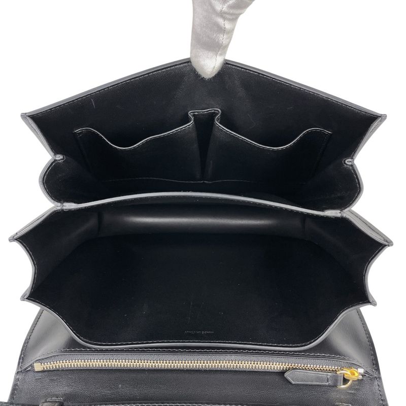 Celine Logo Shoulder Bag Classic Box Shoulder Bag Leather Black Women