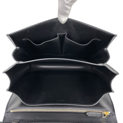 Celine Logo Shoulder Bag Classic Box Shoulder Bag Leather Black Women