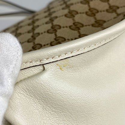 Gucci Horsebit Tote Shoulder Bag Tote Bag GG Canvas Beige White 623694 Women