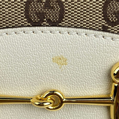 Gucci Horsebit Tote Shoulder Bag Tote Bag GG Canvas Beige White 623694 Women