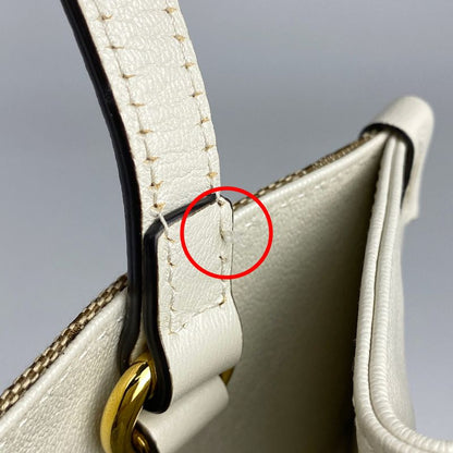 Gucci Horsebit Tote Shoulder Bag Tote Bag GG Canvas Beige White 623694 Women