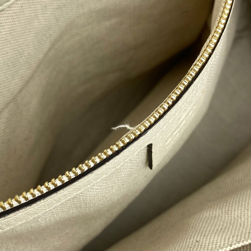 Gucci Horsebit Tote Shoulder Bag Tote Bag GG Canvas Beige White 623694 Women