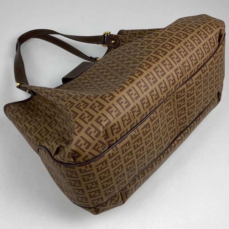 Fendi Zucchino Tote Bag Shoulder Bag Tote Canvas Brown 8br661 Women