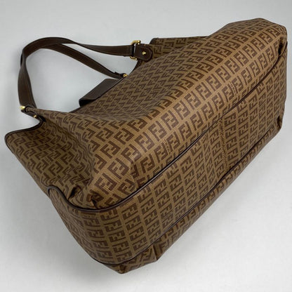 Fendi Zucchino Tote Bag Shoulder Bag Tote Canvas Brown 8br661 Women