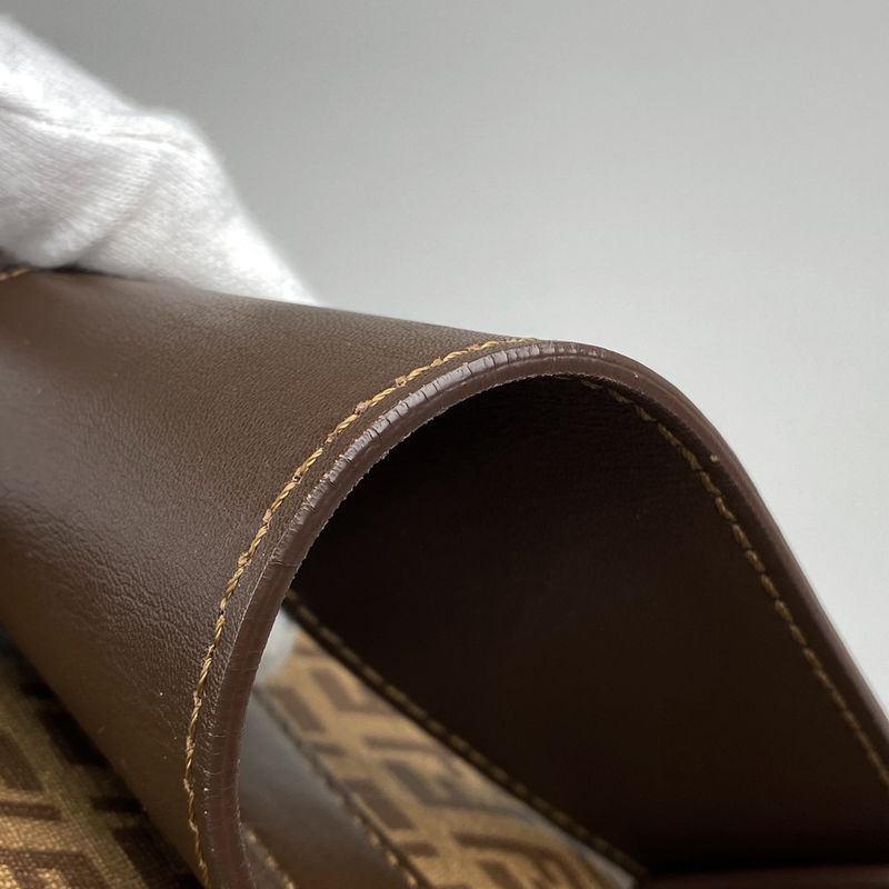 Fendi Zucchino Tote Bag Shoulder Bag Tote Canvas Brown 8br661 Women