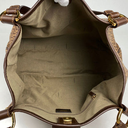 Fendi Zucchino Tote Bag Shoulder Bag Tote Canvas Brown 8br661 Women