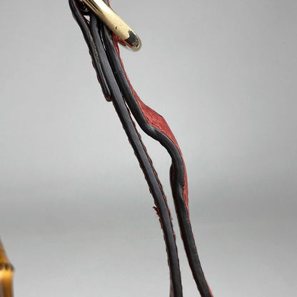 Gucci Bamboo Small Shopper Handbag 2WAY Shoulder Bag Handbag Leather Red 336032