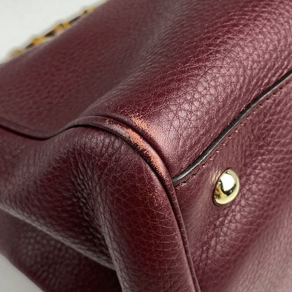 Gucci Bamboo Shopper Medium Handbag 2WAY Shoulder Bag Handbag Leather Bordeaux