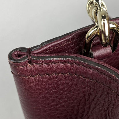 Gucci Bamboo Shopper Medium Handbag 2WAY Shoulder Bag Handbag Leather Bordeaux