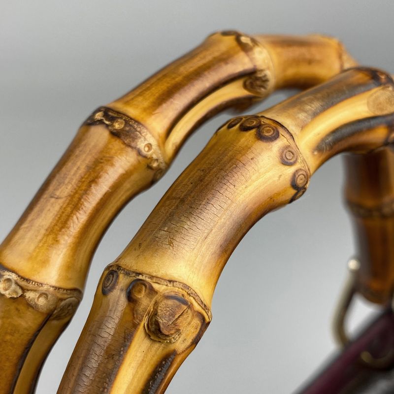 Gucci Bamboo Shopper Medium Handbag 2WAY Shoulder Bag Handbag Leather Bordeaux