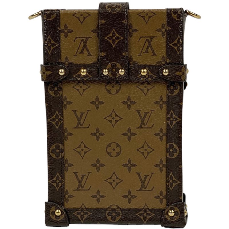 Louis Vuitton Pochette Trunk Vertical Shoulder Bag Monogram Reverse Brown