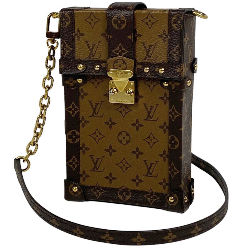Louis Vuitton Pochette Trunk Vertical Shoulder Bag Monogram Reverse Brown