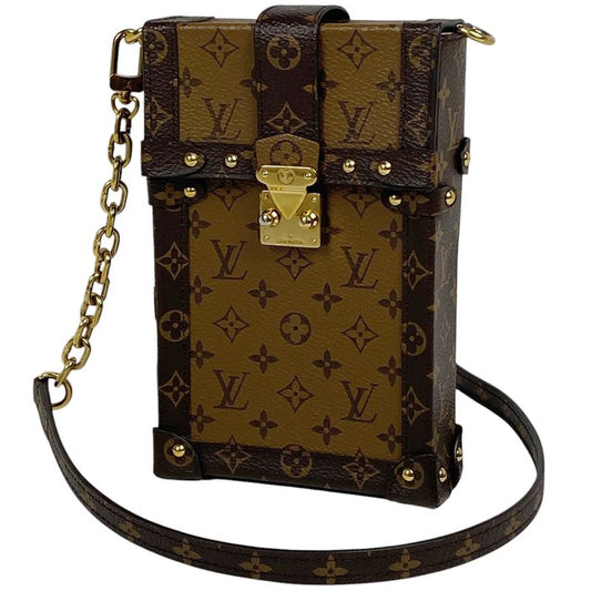 Louis Vuitton Pochette Trunk Vertical Shoulder Bag Monogram Reverse Brown
