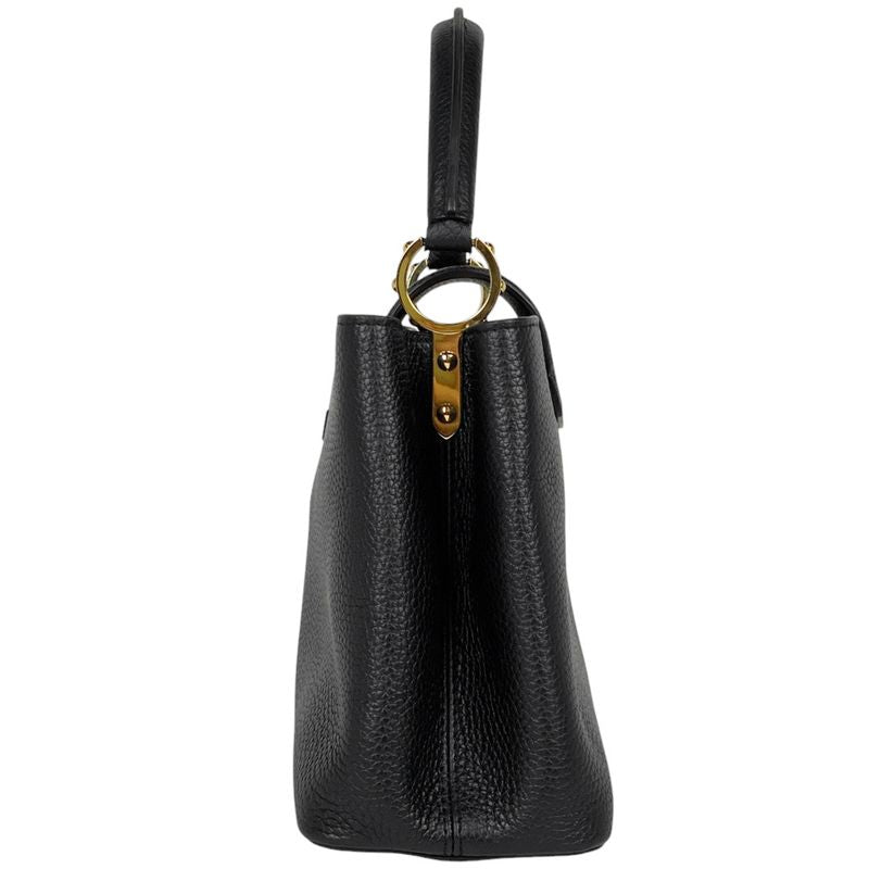 Louis Vuitton Capucines MM 2WAY Shoulder Bag Handbag Taurillon Noir Black