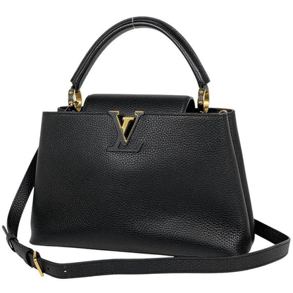 Louis Vuitton Capucines MM 2WAY Shoulder Bag Handbag Taurillon Noir Black