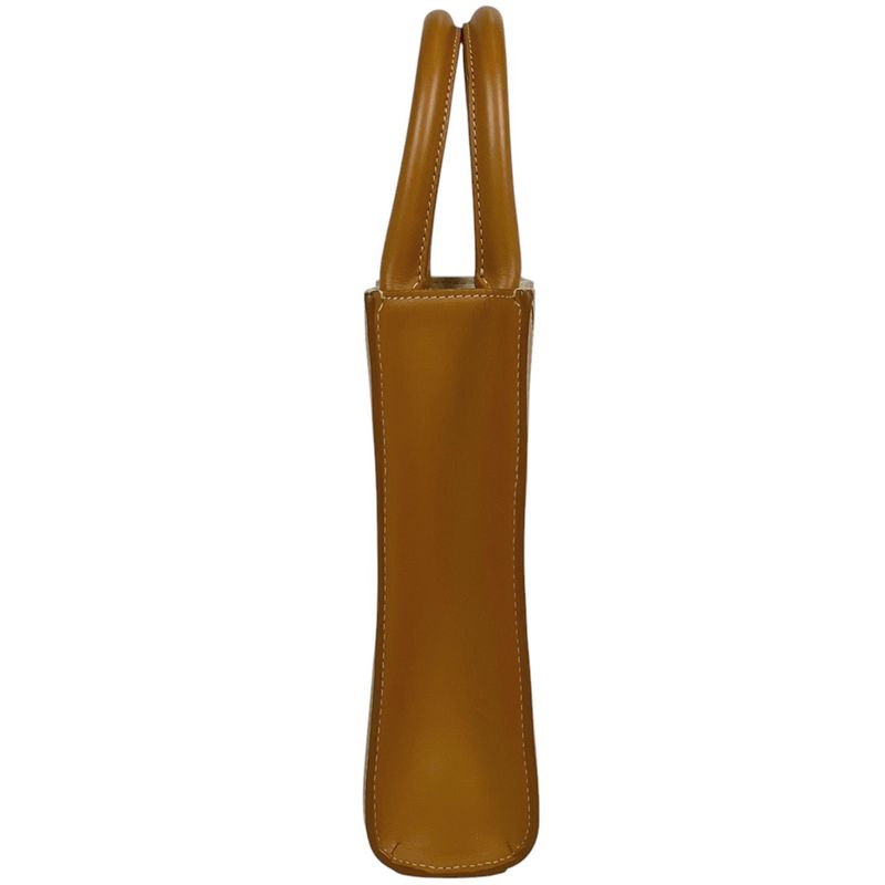 Celine Mini Vertical Cabas 2WAY Shoulder Bag Logo Tote Canvas Ivory Brown Women