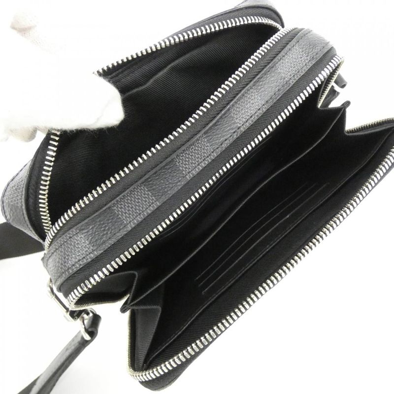 Louis Vuitton Damier Graphite Alpha Wearable Wallet N60418 Shoulder Bag