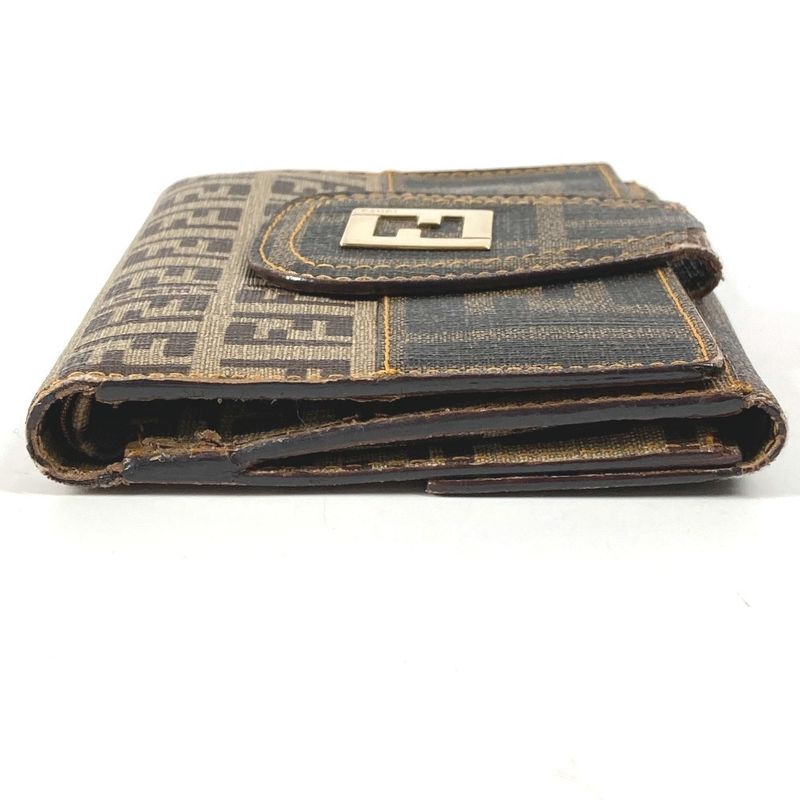 Fendi Bifold Wallet Zucca Logo Zucchino Leather /PVC Brown