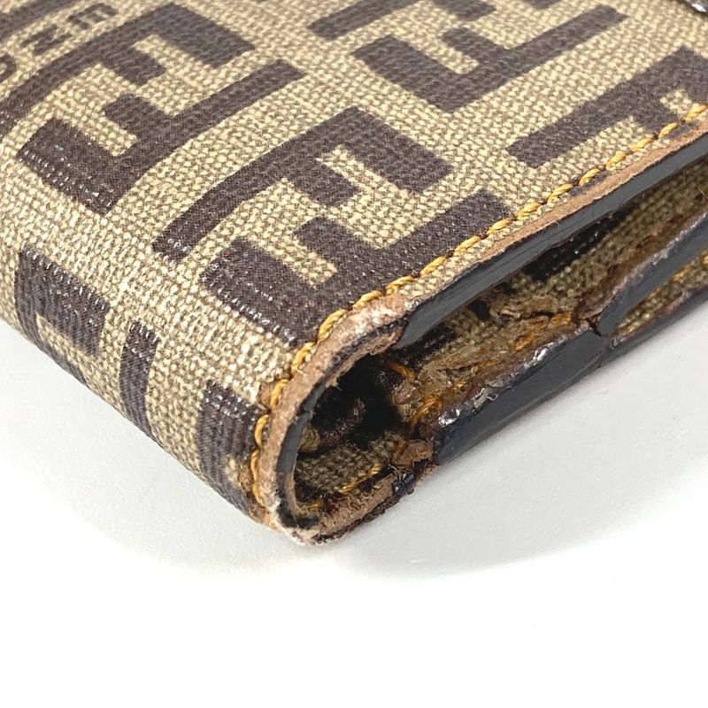Fendi Bifold Wallet Zucca Logo Zucchino Leather /PVC Brown