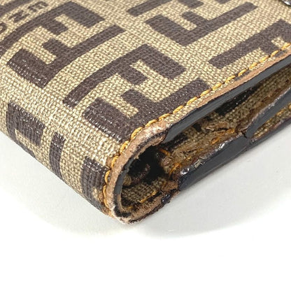 Fendi Bifold Wallet Zucca Logo Zucchino Leather /PVC Brown