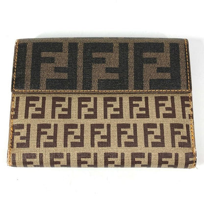 Fendi Bifold Wallet Zucca Logo Zucchino Leather /PVC Brown
