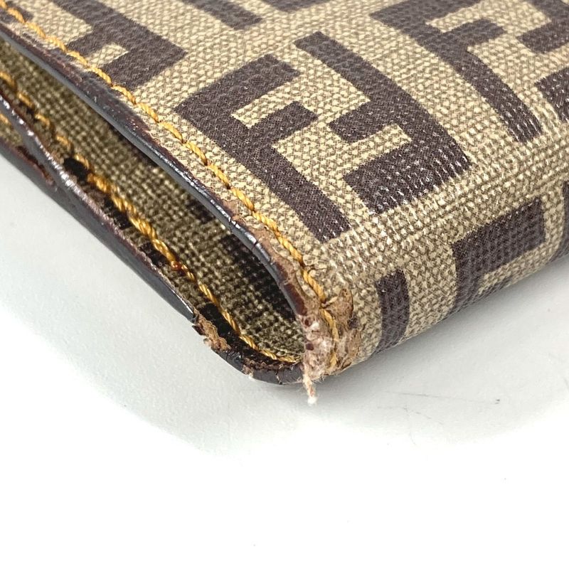 Fendi Bifold Wallet Zucca Logo Zucchino Leather /PVC Brown