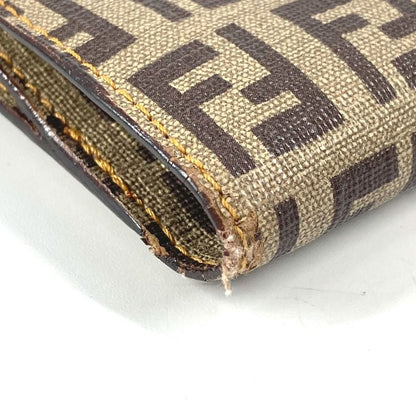 Fendi Bifold Wallet Zucca Logo Zucchino Leather /PVC Brown