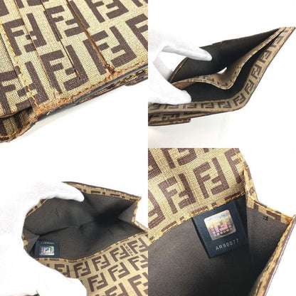 Fendi Bifold Wallet Zucca Logo Zucchino Leather /PVC Brown