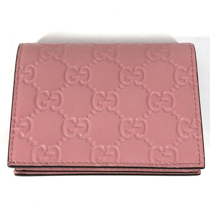 Gucci Bifold Wallet Cherry 476050 Striped Leather Pink