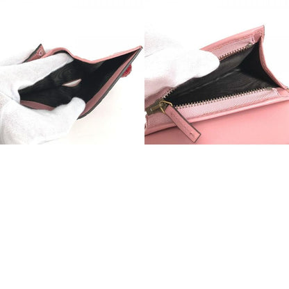 Gucci Bifold Wallet Cherry 476050 Striped Leather Pink