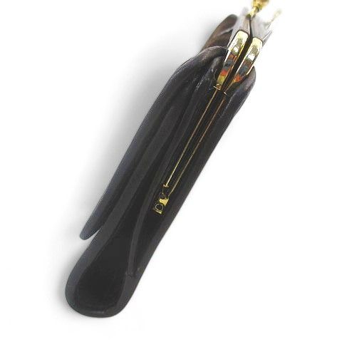 Celine Gusset Long Wallet 3 Fold Gold Hardware Brown Suede Made In Italy