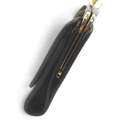 Celine Gusset Long Wallet 3 Fold Gold Hardware Brown Suede Made In Italy