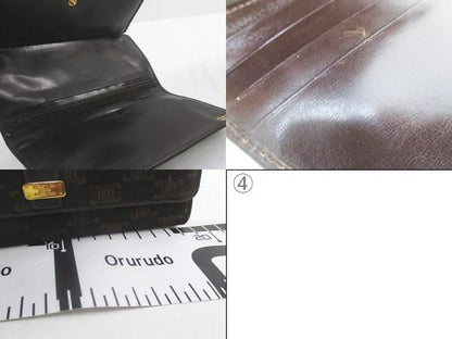 Celine Gusset Long Wallet 3 Fold Gold Hardware Brown Suede Made In Italy