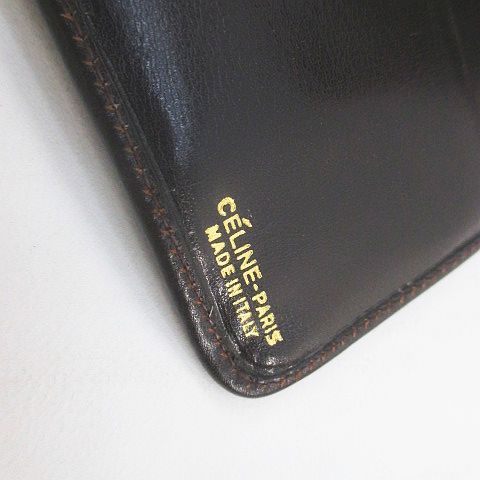 Celine Gusset Long Wallet 3 Fold Gold Hardware Brown Suede Made In Italy
