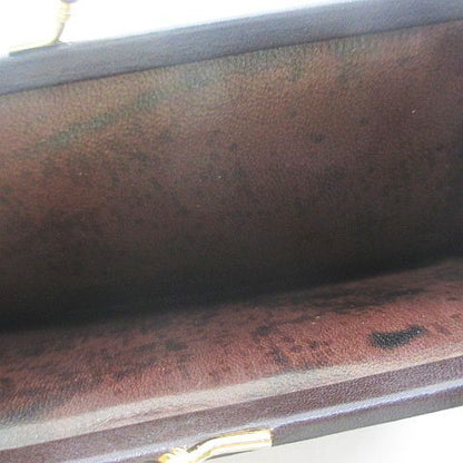 Celine Gusset Long Wallet 3 Fold Gold Hardware Brown Suede Made In Italy