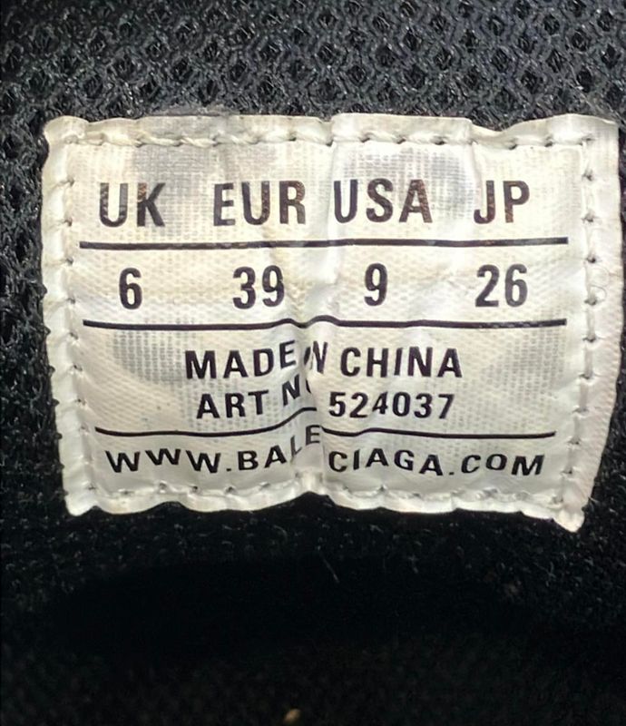 Balenciaga Low Cut Sneakers Thick Sole Triple S 524037 Men's SIZE 26.0 (M)