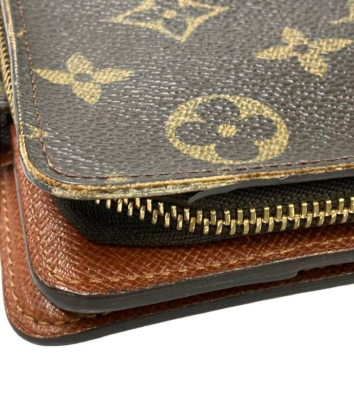 Louis Vuitton Bifold Wallet Monogram Compact Zip M61667 Ladies Men Louis Vuitton