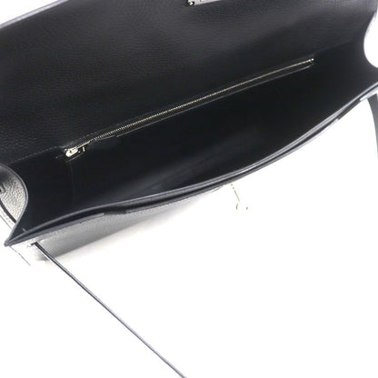 Hermes Kelly Depeche 36 Vaux Gallop De Hermes Silver Hardware Briefcase Black
