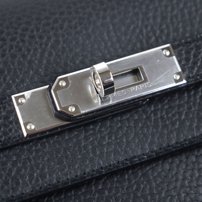 Hermes Kelly Depeche 36 Vaux Gallop De Hermes Silver Hardware Briefcase Black