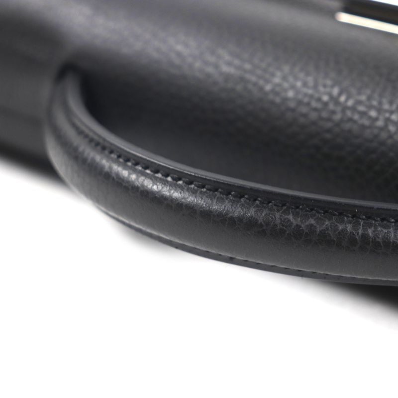 Hermes Kelly Depeche 36 Vaux Gallop De Hermes Silver Hardware Briefcase Black