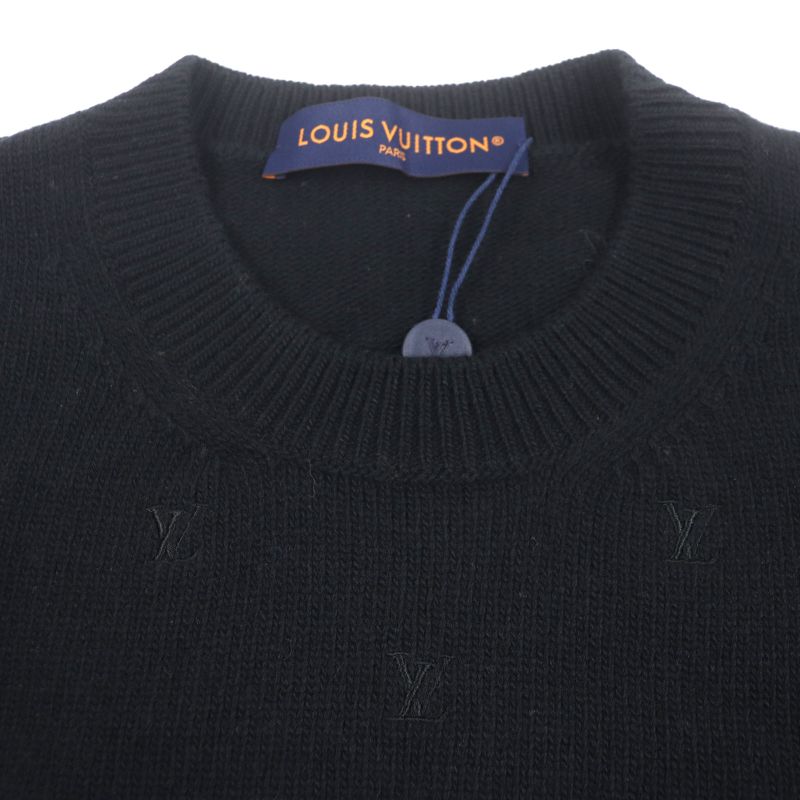  Louis Vuitton 24SS 100% Wool LV Logo Embroidery Merino Crew Neck Pullover