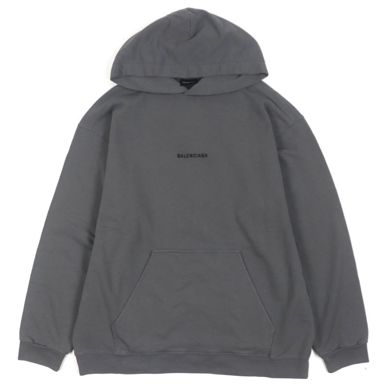 Balenciaga 23AW 600583 100% Cotton 100% Logo Embroidery Pullover Hoodie Gray S