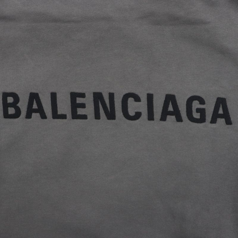 Balenciaga 23AW 600583 100% Cotton 100% Logo Embroidery Pullover Hoodie Gray S