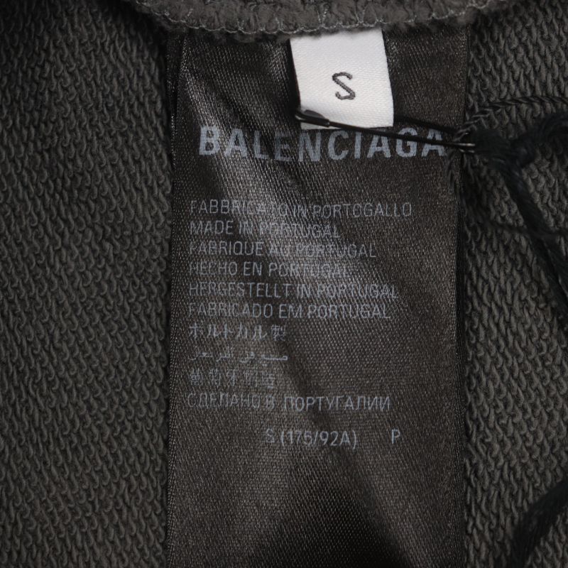 Balenciaga 23AW 600583 100% Cotton 100% Logo Embroidery Pullover Hoodie Gray S