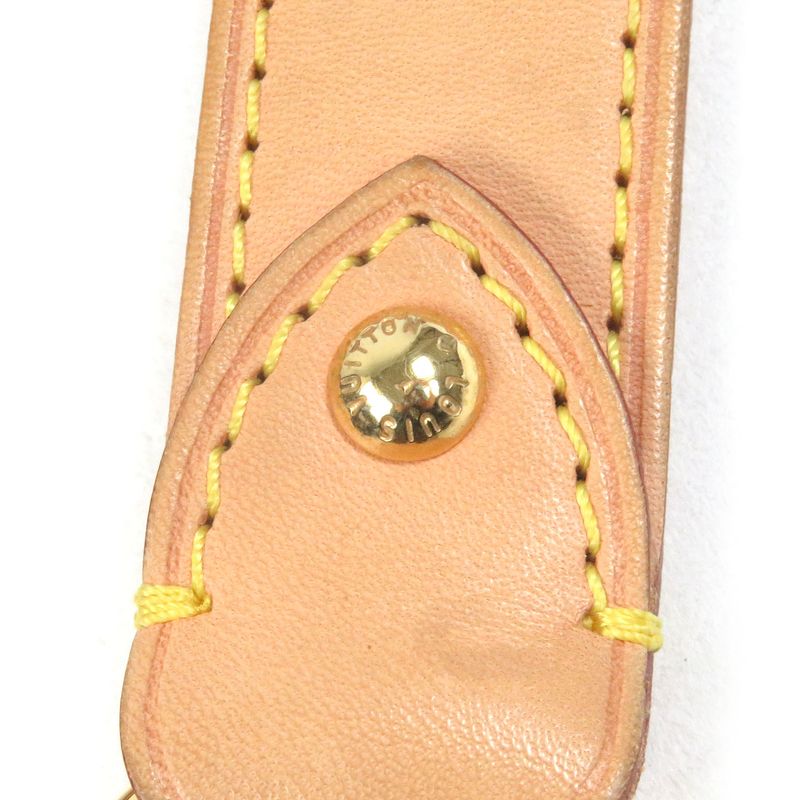 Louis Vuitton Nubuck Leather LV Logo Shoulder Strap Belt Beige Gold Men's