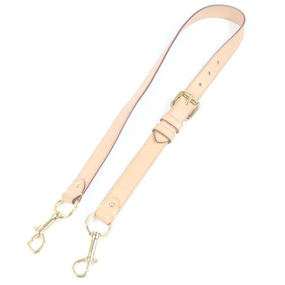 Louis Vuitton Nubuck Leather LV Logo Shoulder Strap Belt Beige Gold Men's