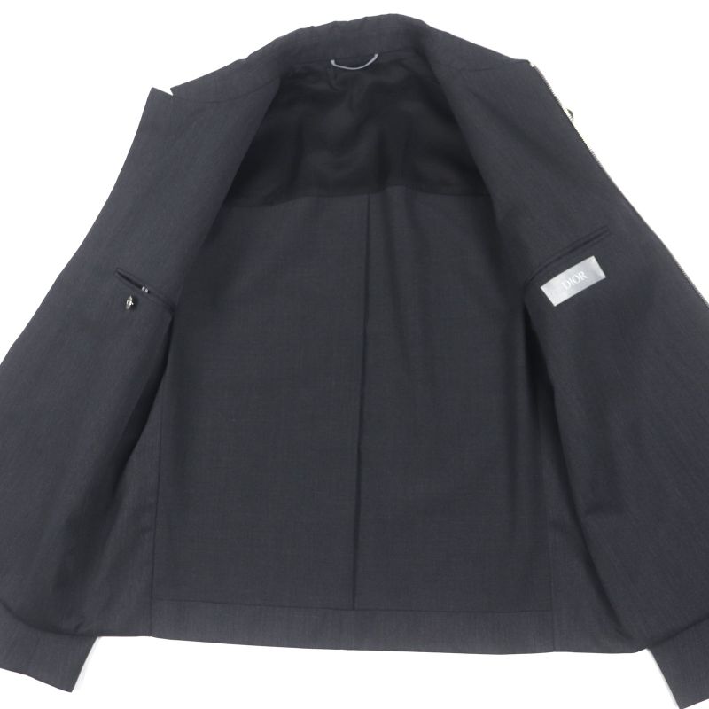  DIOR Homme 24SS 193c243c6326 55% Wool Classic Double Zip Up Jacket Grey 46